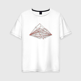 Женская футболка хлопок Oversize с принтом Линии в Новосибирске, 100% хлопок | свободный крой, круглый ворот, спущенный рукав, длина до линии бедер
 | авторская | геометрия | дизайн | иллюстрация | линии | принт