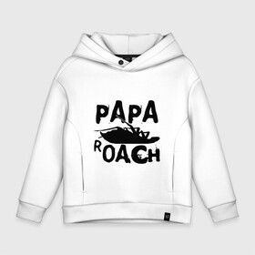 Детское худи Oversize хлопок с принтом Papa Roach в Новосибирске, френч-терри — 70% хлопок, 30% полиэстер. Мягкий теплый начес внутри —100% хлопок | боковые карманы, эластичные манжеты и нижняя кромка, капюшон на магнитной кнопке | Тематика изображения на принте: papa roach | roach | папа роач | папароач | папароч | роач | роч