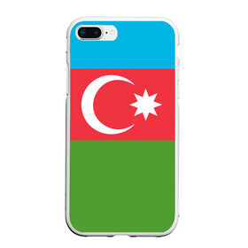 Чехол для iPhone 7Plus/8 Plus матовый с принтом Азербайджан в Новосибирске, Силикон | Область печати: задняя сторона чехла, без боковых панелей | azerbaijan | azrbaycan | звезда | ислам | полумесяц | флаг