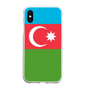 Чехол для iPhone XS Max матовый с принтом Азербайджан в Новосибирске, Силикон | Область печати: задняя сторона чехла, без боковых панелей | azerbaijan | azrbaycan | звезда | ислам | полумесяц | флаг