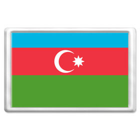 Магнит 45*70 с принтом Азербайджан в Новосибирске, Пластик | Размер: 78*52 мм; Размер печати: 70*45 | Тематика изображения на принте: azerbaijan | azrbaycan | звезда | ислам | полумесяц | флаг
