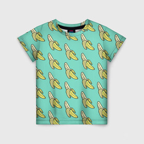 Детская футболка 3D с принтом Бааны в Новосибирске, 100% гипоаллергенный полиэфир | прямой крой, круглый вырез горловины, длина до линии бедер, чуть спущенное плечо, ткань немного тянется | banana | food | vegan | vegetarian | банан | веган | вегетарианство | еда