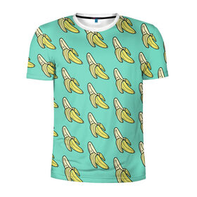 Мужская футболка 3D спортивная с принтом Бааны в Новосибирске, 100% полиэстер с улучшенными характеристиками | приталенный силуэт, круглая горловина, широкие плечи, сужается к линии бедра | banana | food | vegan | vegetarian | банан | веган | вегетарианство | еда