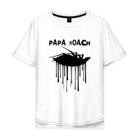 Мужская футболка хлопок Oversize с принтом Papa Roach в Новосибирске, 100% хлопок | свободный крой, круглый ворот, “спинка” длиннее передней части | Тематика изображения на принте: papa roach | roach | папа роач | папароач | папароч | роач | роч