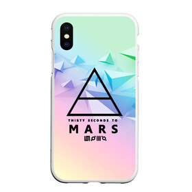 Чехол для iPhone XS Max матовый с принтом 30 Seconds to Mars в Новосибирске, Силикон | Область печати: задняя сторона чехла, без боковых панелей | 30 seconds to mars | punk | rock | альтернативный хип хоп | группа | инди поп | музыка | музыкальное произведение | ноты | панк | регги | рок | синти поп