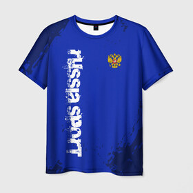 Мужская футболка 3D с принтом RUSSIA SPORT в Новосибирске, 100% полиэфир | прямой крой, круглый вырез горловины, длина до линии бедер | fc | football | fotball club | russia | sport | россия | спорт | спортивные | униформа | фирменые цвета | фк | футбол | футбольный клуб