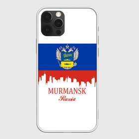 Чехол для iPhone 12 Pro Max с принтом MURMANSK (Мурманск) в Новосибирске, Силикон |  | Тематика изображения на принте: 51 | murmansk | ru | rus | герб | знак | мурманск | мурманская | надпись | область | патриот | полосы | российская | российский | россия | русская | русский | рф | символ | страна | флаг | флага | цвета