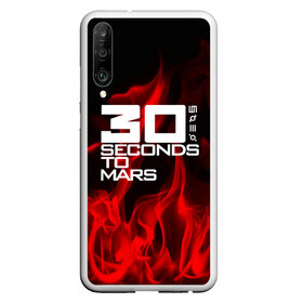 Чехол для Honor P30 с принтом 30 Seconds to Mars in fire в Новосибирске, Силикон | Область печати: задняя сторона чехла, без боковых панелей | Тематика изображения на принте: 30 seconds to mars | punk | rock | альтернативный хип хоп | группа | инди поп | музыка | музыкальное произведение | ноты | панк | регги | рок | синти поп