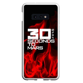 Чехол для Samsung S10E с принтом 30 Seconds to Mars in fire в Новосибирске, Силикон | Область печати: задняя сторона чехла, без боковых панелей | Тематика изображения на принте: 30 seconds to mars | punk | rock | альтернативный хип хоп | группа | инди поп | музыка | музыкальное произведение | ноты | панк | регги | рок | синти поп