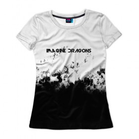 Женская футболка 3D с принтом IMAGINE DRAGONS в Новосибирске, 100% полиэфир ( синтетическое хлопкоподобное полотно) | прямой крой, круглый вырез горловины, длина до линии бедер | imagine dragons | punk | rock | альтернативный хип хоп | группа | инди поп | музыка | музыкальное произведение | ноты | панк | регги | рок | синти поп