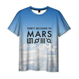 Мужская футболка 3D с принтом Thirty Seconds to Mars в Новосибирске, 100% полиэфир | прямой крой, круглый вырез горловины, длина до линии бедер | 