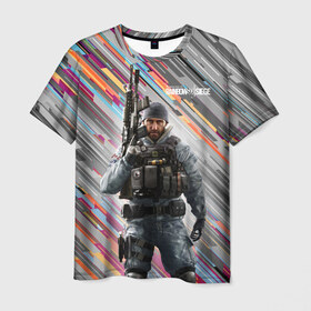 Мужская футболка 3D с принтом Rainbow Six Siege в Новосибирске, 100% полиэфир | прямой крой, круглый вырез горловины, длина до линии бедер | battlefield | call of duty | clancy | cod | counter | csgo | game | rainbow | six | strike | tom | игра | клэнси | код | ксго | том | шутер