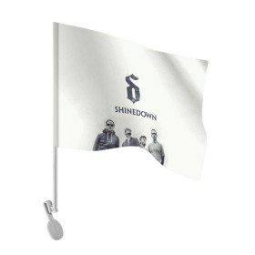 Флаг для автомобиля с принтом Shinedown band в Новосибирске, 100% полиэстер | Размер: 30*21 см | 