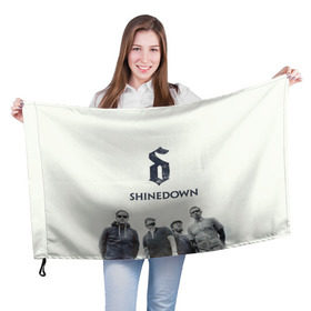 Флаг 3D с принтом Shinedown band в Новосибирске, 100% полиэстер | плотность ткани — 95 г/м2, размер — 67 х 109 см. Принт наносится с одной стороны | Тематика изображения на принте: 