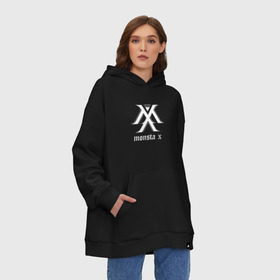 Худи SuperOversize хлопок с принтом MONSTA X_5 в Новосибирске, 70% хлопок, 30% полиэстер, мягкий начес внутри | карман-кенгуру, эластичная резинка на манжетах и по нижней кромке, двухслойный капюшон
 | monsta x | монст х