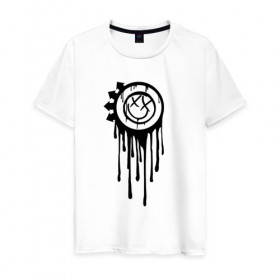 Мужская футболка хлопок с принтом Blink-182 в Новосибирске, 100% хлопок | прямой крой, круглый вырез горловины, длина до линии бедер, слегка спущенное плечо. | 