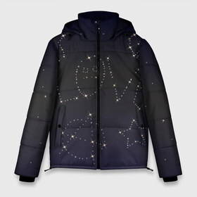 Мужская зимняя куртка 3D с принтом Тату Лил Пипа звезды на небе в Новосибирске, верх — 100% полиэстер; подкладка — 100% полиэстер; утеплитель — 100% полиэстер | длина ниже бедра, свободный силуэт Оверсайз. Есть воротник-стойка, отстегивающийся капюшон и ветрозащитная планка. 

Боковые карманы с листочкой на кнопках и внутренний карман на молнии. | Тематика изображения на принте: ahr | come | crybaby | gustav | lil peep | over | save the shirt | sober | spotlight | ахр | гелик | густав | звезды | лил | лилпип | пип | реп | рок | рэп | тату | хип хоп | эмо