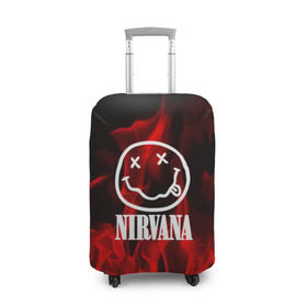 Чехол для чемодана 3D с принтом NIRVANA в Новосибирске, 86% полиэфир, 14% спандекс | двустороннее нанесение принта, прорези для ручек и колес | nirvana | punk | rock | альтернативный хип хоп | группа | инди поп | музыка | музыкальное произведение | ноты | панк | регги | рок | синти поп