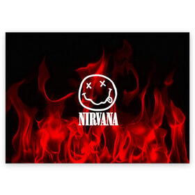 Поздравительная открытка с принтом NIRVANA в Новосибирске, 100% бумага | плотность бумаги 280 г/м2, матовая, на обратной стороне линовка и место для марки
 | nirvana | punk | rock | альтернативный хип хоп | группа | инди поп | музыка | музыкальное произведение | ноты | панк | регги | рок | синти поп
