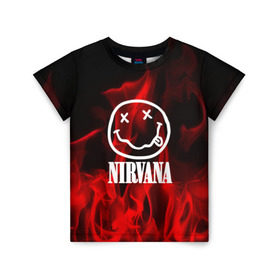 Детская футболка 3D с принтом NIRVANA в Новосибирске, 100% гипоаллергенный полиэфир | прямой крой, круглый вырез горловины, длина до линии бедер, чуть спущенное плечо, ткань немного тянется | nirvana | punk | rock | альтернативный хип хоп | группа | инди поп | музыка | музыкальное произведение | ноты | панк | регги | рок | синти поп