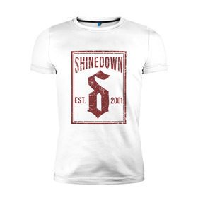 Мужская футболка премиум с принтом Shinedown est. 2001 в Новосибирске, 92% хлопок, 8% лайкра | приталенный силуэт, круглый вырез ворота, длина до линии бедра, короткий рукав | shinedown