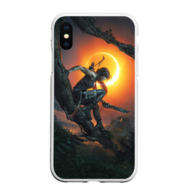 Чехол для iPhone XS Max матовый с принтом Shadow of the Tomb Raider в Новосибирске, Силикон | Область печати: задняя сторона чехла, без боковых панелей | Тематика изображения на принте: croft | lara | raider | tomb | гробниц | крофт | лара | расхитительница