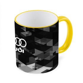 Кружка 3D с принтом Audi sport geometry в Новосибирске, керамика | ёмкость 330 мл | audi | auto | automobile | car | carbon | machine | motor | motor car | sport car | автомашина | ауди | бренд | легковой автомобиль | марка | спортивный автомобиль | тачка