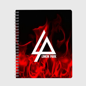 Тетрадь с принтом Linkin park в Новосибирске, 100% бумага | 48 листов, плотность листов — 60 г/м2, плотность картонной обложки — 250 г/м2. Листы скреплены сбоку удобной пружинной спиралью. Уголки страниц и обложки скругленные. Цвет линий — светло-серый
 | linkin park | logo | music | pop | rock | usa | альтернатива | америка | металл | музыка | музыкальный | поп | рок | честер беннингтон