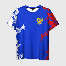 Мужская футболка 3D с принтом RUSSIA SPORT в Новосибирске, 100% полиэфир | прямой крой, круглый вырез горловины, длина до линии бедер | fc | football | fotball club | russia | sport | россия | спорт | спортивные | униформа | фирменные цвета | фк | футбол | футбольный клуб
