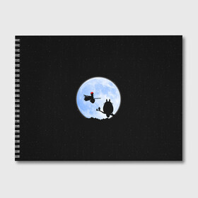 Альбом для рисования с принтом Totoro and the moon в Новосибирске, 100% бумага
 | матовая бумага, плотность 200 мг. | Тематика изображения на принте: anime | moon | myneighbortotoro | night | stars | totoro | аниме | звезды | канта | кодомо | котобус | кусакабэ | луна | мэй | ночь | сусуватари | тацуо | тоторо | хаяомиядзаки | ясуко