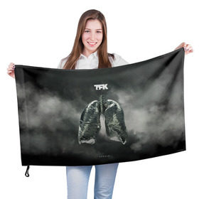 Флаг 3D с принтом TFK Exhale в Новосибирске, 100% полиэстер | плотность ткани — 95 г/м2, размер — 67 х 109 см. Принт наносится с одной стороны | tfk | thousand foot krutch