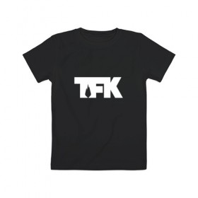 Детская футболка хлопок с принтом TFK logo white в Новосибирске, 100% хлопок | круглый вырез горловины, полуприлегающий силуэт, длина до линии бедер | tfk | thousand foot krutch