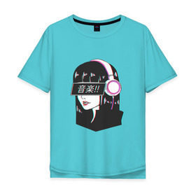Мужская футболка хлопок Oversize с принтом MIRRORS Sad Japanese Aesthetic в Новосибирске, 100% хлопок | свободный крой, круглый ворот, “спинка” длиннее передней части | аниме герл | манга | япония