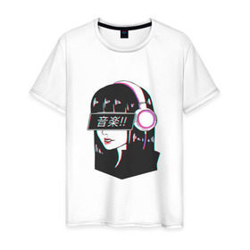 Мужская футболка хлопок с принтом MIRRORS Sad Japanese Aesthetic в Новосибирске, 100% хлопок | прямой крой, круглый вырез горловины, длина до линии бедер, слегка спущенное плечо. | аниме герл | манга | япония