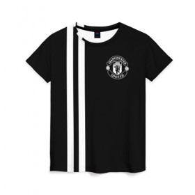 Женская футболка 3D с принтом Manchester United Black&White в Новосибирске, 100% полиэфир ( синтетическое хлопкоподобное полотно) | прямой крой, круглый вырез горловины, длина до линии бедер | england | football | logo | manchester united | sport | англия | арт | лига | лого | манчестер юнайтед | спорт | текстура | фк | футбол | футбольный клуб | эмблема