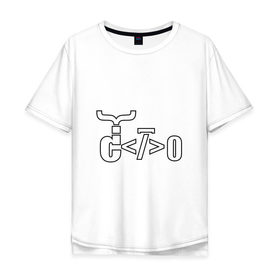 Мужская футболка хлопок Oversize с принтом Велосипед программиста в Новосибирске, 100% хлопок | свободный крой, круглый ворот, “спинка” длиннее передней части | велосипед | код | программирование | программист | символы