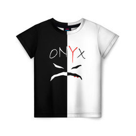 Детская футболка 3D с принтом ONYX в Новосибирске, 100% гипоаллергенный полиэфир | прямой крой, круглый вырез горловины, длина до линии бедер, чуть спущенное плечо, ткань немного тянется | onyx | американская группа | группа | музыка | надпись | хип хоп
