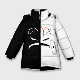 Зимняя куртка для девочек 3D с принтом ONYX в Новосибирске, ткань верха — 100% полиэстер; подклад — 100% полиэстер, утеплитель — 100% полиэстер. | длина ниже бедра, удлиненная спинка, воротник стойка и отстегивающийся капюшон. Есть боковые карманы с листочкой на кнопках, утяжки по низу изделия и внутренний карман на молнии. 

Предусмотрены светоотражающий принт на спинке, радужный светоотражающий элемент на пуллере молнии и на резинке для утяжки. | onyx | американская группа | группа | музыка | надпись | хип хоп
