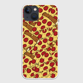 Чехол для iPhone 13 с принтом Pizza в Новосибирске,  |  | Тематика изображения на принте: cheese | fast food | food | junk food | pizza | еда | пицца | сыр | фастфут