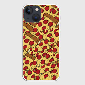 Чехол для iPhone 13 mini с принтом Pizza в Новосибирске,  |  | cheese | fast food | food | junk food | pizza | еда | пицца | сыр | фастфут