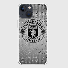 Чехол для iPhone 13 mini с принтом Манчестер Юнайтед Pixels в Новосибирске,  |  | england | football | logo | manchester united | sport | абстракция | англия | арт | кубики | лига | лого | манчестер юнайтед | пиксели | спорт | текстура | узор | фк | футбол | футбольный клуб | эмблема