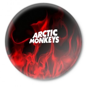 Значок с принтом Arctic Monkeys в Новосибирске,  металл | круглая форма, металлическая застежка в виде булавки | 