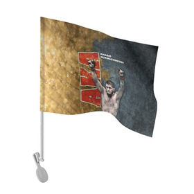 Флаг для автомобиля с принтом Хабиб Нурмагомедов (the Eagle) в Новосибирске, 100% полиэстер | Размер: 30*21 см | aka | eagle | khabib | mma | ufc | орел | хабиб