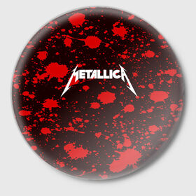 Значок с принтом Metallica в Новосибирске,  металл | круглая форма, металлическая застежка в виде булавки | Тематика изображения на принте: metallica | punk | rock | альтернативный хип хоп | группа | инди поп | музыка | музыкальное произведение | ноты | панк | регги | рок | синти поп