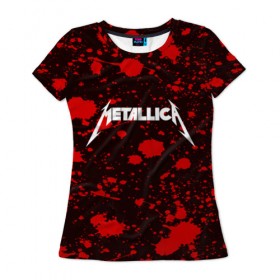 Женская футболка 3D с принтом Metallica в Новосибирске, 100% полиэфир ( синтетическое хлопкоподобное полотно) | прямой крой, круглый вырез горловины, длина до линии бедер | metallica | punk | rock | альтернативный хип хоп | группа | инди поп | музыка | музыкальное произведение | ноты | панк | регги | рок | синти поп