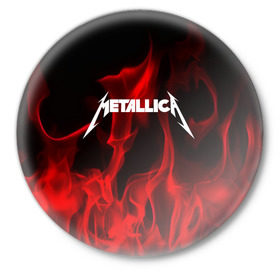 Значок с принтом METALLICA в Новосибирске,  металл | круглая форма, металлическая застежка в виде булавки | metallica | punk | rock | альтернативный хип хоп | группа | инди поп | музыка | музыкальное произведение | ноты | панк | регги | рок | синти поп