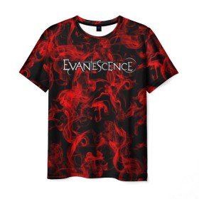 Мужская футболка 3D с принтом Evanescence в Новосибирске, 100% полиэфир | прямой крой, круглый вырез горловины, длина до линии бедер | Тематика изображения на принте: альтернативный | американская | глэм | готик | гранж | группа | метал | модные | музыка | пост | рок | хард