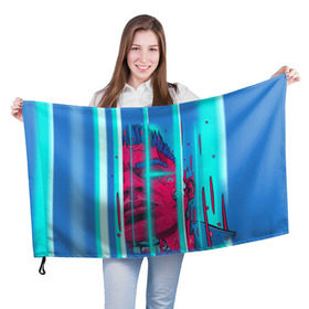 Флаг 3D с принтом Элджей в Новосибирске, 100% полиэстер | плотность ткани — 95 г/м2, размер — 67 х 109 см. Принт наносится с одной стороны | Тематика изображения на принте: sayonara boy | морген | сайонара | элджей