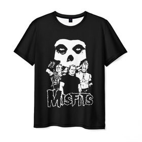Мужская футболка 3D с принтом Misfits в Новосибирске, 100% полиэфир | прямой крой, круглый вырез горловины, длина до линии бедер | horror | punk | rock | альтернатива | группа | мисфитс | неприкаянные | панк | рок | хоррор