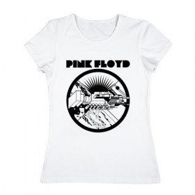 Женская футболка хлопок с принтом Pink Floyd в Новосибирске, 100% хлопок | прямой крой, круглый вырез горловины, длина до линии бедер, слегка спущенное плечо | pink floyd | pinkfloyd | арт | артрок | группа | дэвид гилмор | пинк флойд | пинкфлойд | прогрессивный | психоделический | рок | сид барретт | симфонический | спэйс | эйсид | экспериментальный